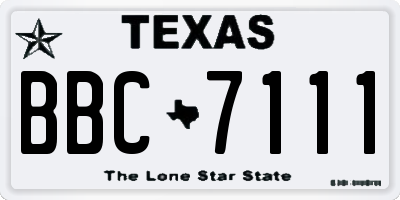 TX license plate BBC7111