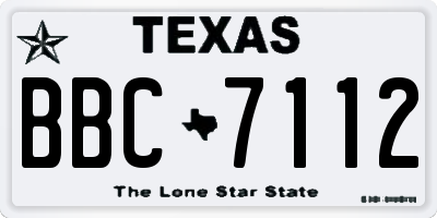 TX license plate BBC7112