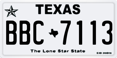TX license plate BBC7113