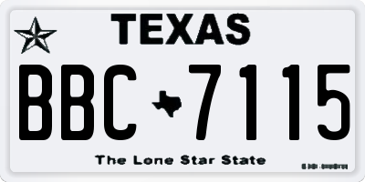 TX license plate BBC7115