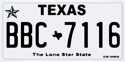 TX license plate BBC7116
