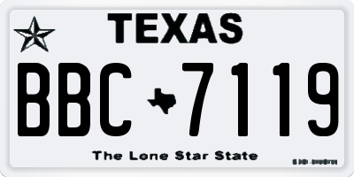 TX license plate BBC7119