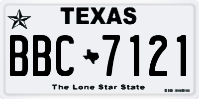 TX license plate BBC7121