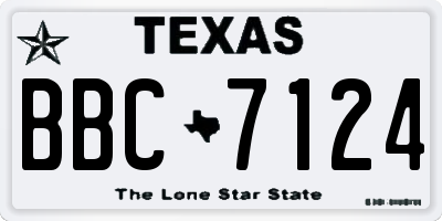 TX license plate BBC7124