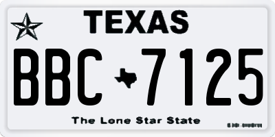 TX license plate BBC7125