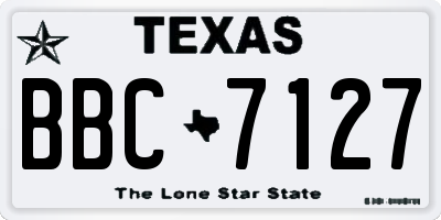 TX license plate BBC7127