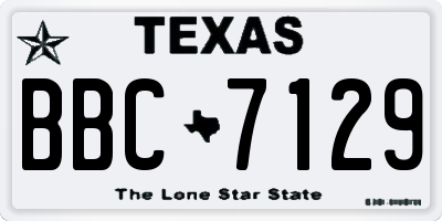 TX license plate BBC7129