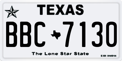 TX license plate BBC7130