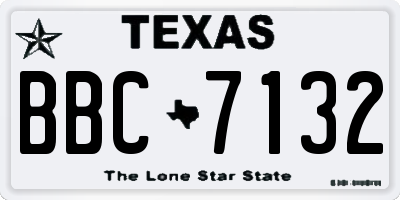 TX license plate BBC7132