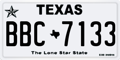 TX license plate BBC7133
