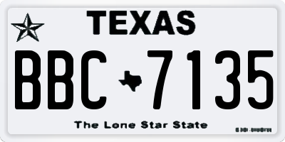 TX license plate BBC7135