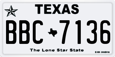 TX license plate BBC7136