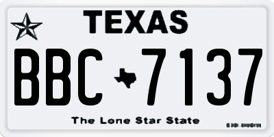 TX license plate BBC7137