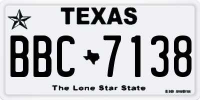 TX license plate BBC7138