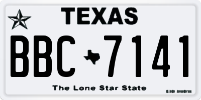 TX license plate BBC7141
