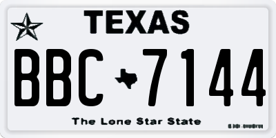 TX license plate BBC7144