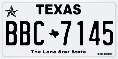 TX license plate BBC7145