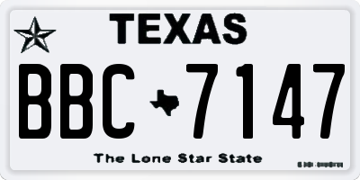 TX license plate BBC7147