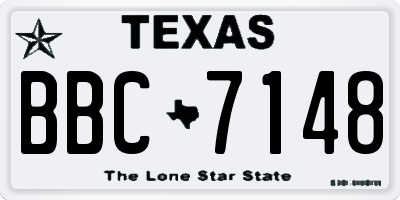 TX license plate BBC7148
