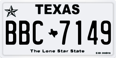 TX license plate BBC7149