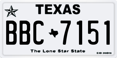 TX license plate BBC7151
