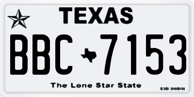 TX license plate BBC7153