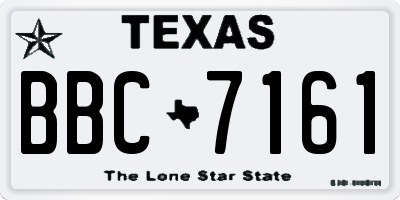 TX license plate BBC7161