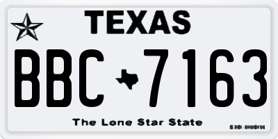 TX license plate BBC7163