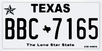 TX license plate BBC7165