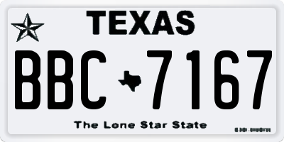 TX license plate BBC7167