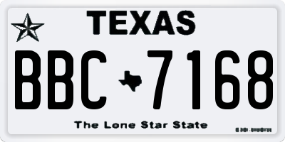 TX license plate BBC7168