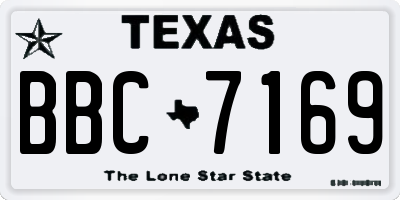 TX license plate BBC7169