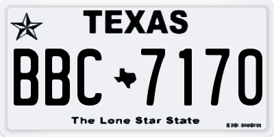 TX license plate BBC7170