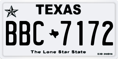 TX license plate BBC7172