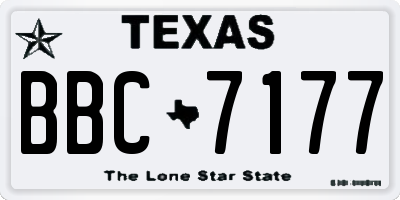 TX license plate BBC7177