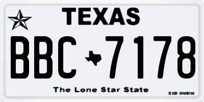 TX license plate BBC7178