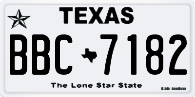 TX license plate BBC7182