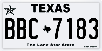 TX license plate BBC7183