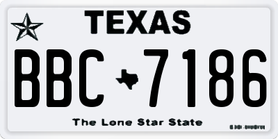 TX license plate BBC7186