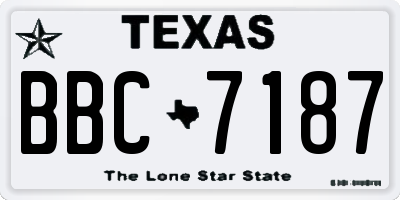 TX license plate BBC7187