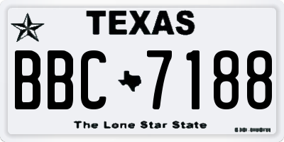 TX license plate BBC7188