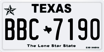 TX license plate BBC7190