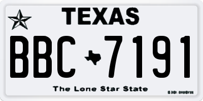 TX license plate BBC7191