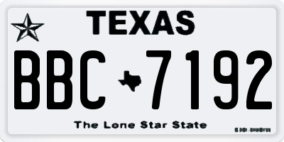 TX license plate BBC7192