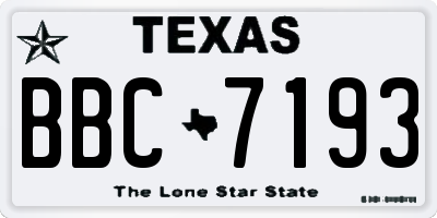 TX license plate BBC7193