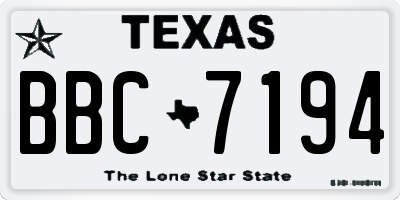 TX license plate BBC7194