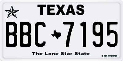 TX license plate BBC7195