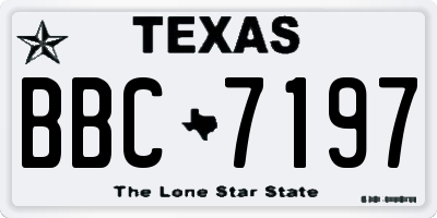 TX license plate BBC7197