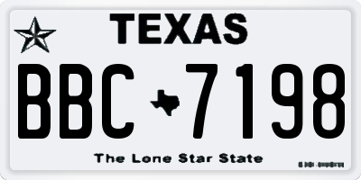 TX license plate BBC7198