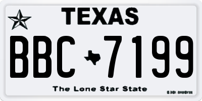 TX license plate BBC7199